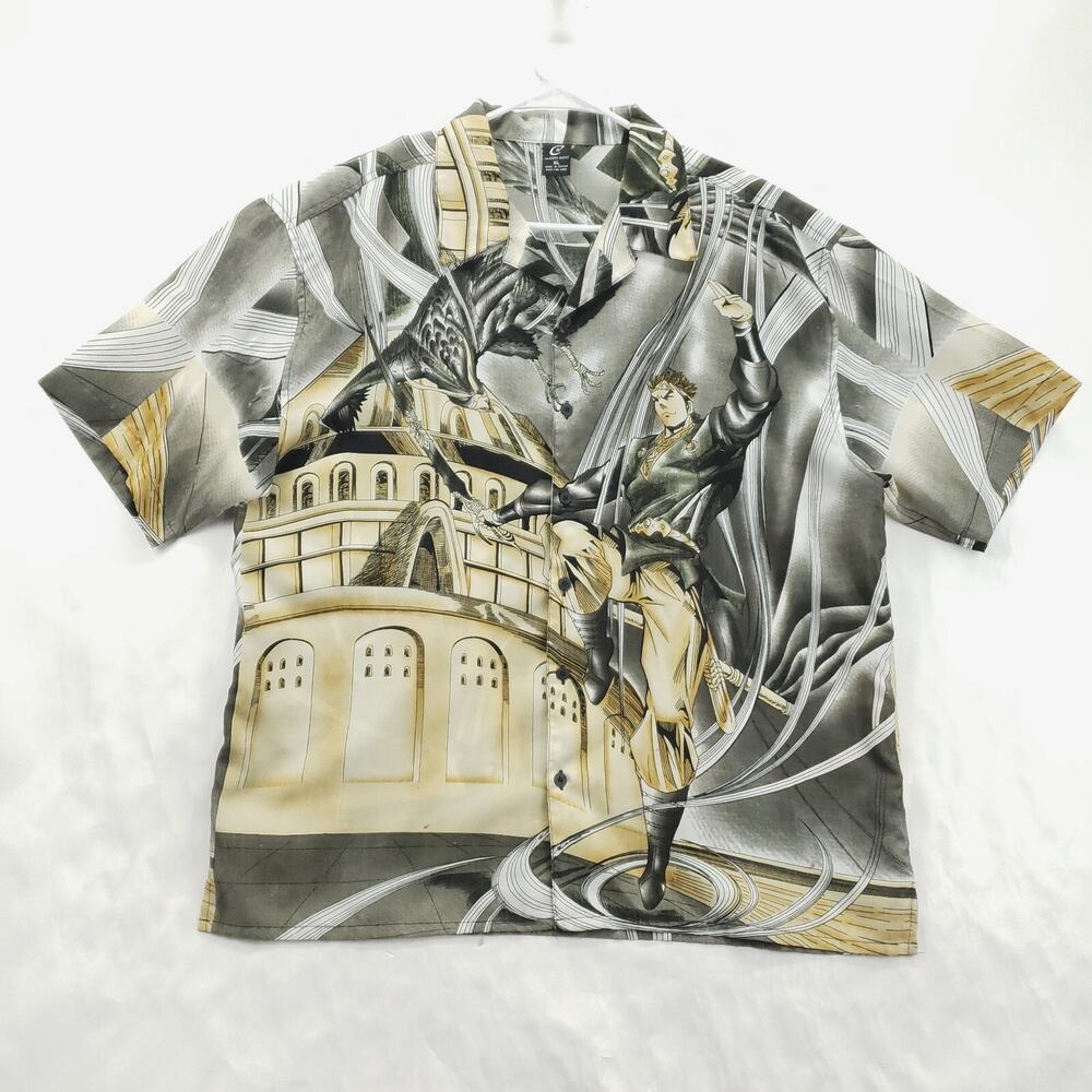 Claudio Nucci Shirt Mens XL Gray Ninja Samurai Warrior Eagle Hawk Anime *flaw